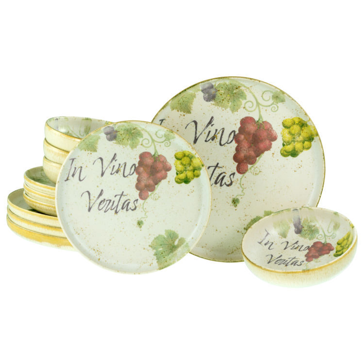 Uno In Vino Veritas - Tellerset 12-tlg