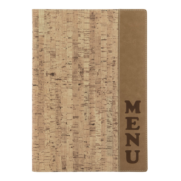 Speisekartenhülle A4 Design – Kork – 4 Ansichten