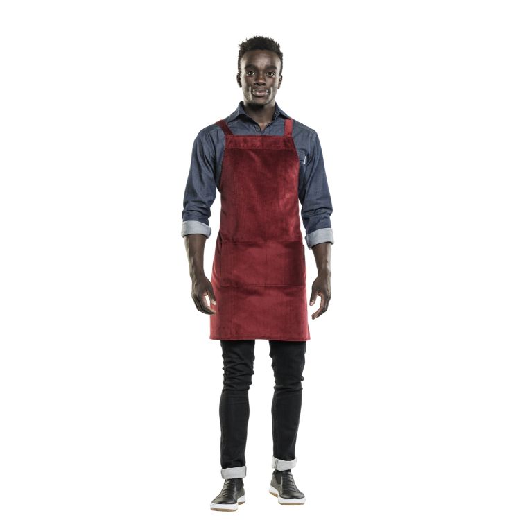 Latzschürze Cross Red Velvet W70–L85