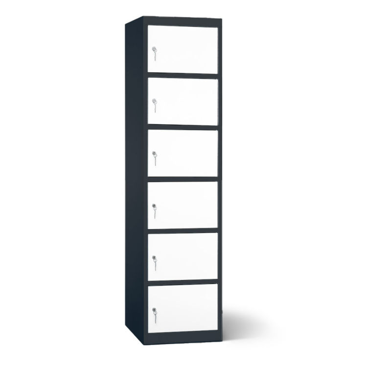 Akku-Ladeschrank 6 Fächer mit anthrazitgrauem Korpus