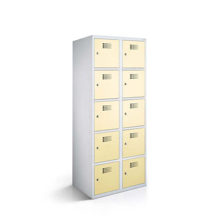 Fächerschrank 10 Fächer mit lichtgrauem Korpus