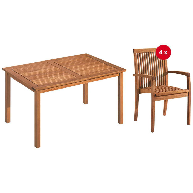 Gartenmöbel-Set 'Enya', 5-teilig, 4 Sessel, 1 Tisch