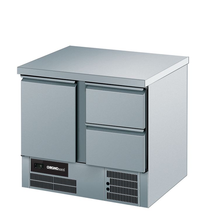 Kühltisch BR 795, GN 1/1, 1 Tür, 2 Züge 1/2, mit Tischplatte Allseits Ab