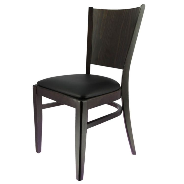 Regina chaise empilable pu noir g.châlons