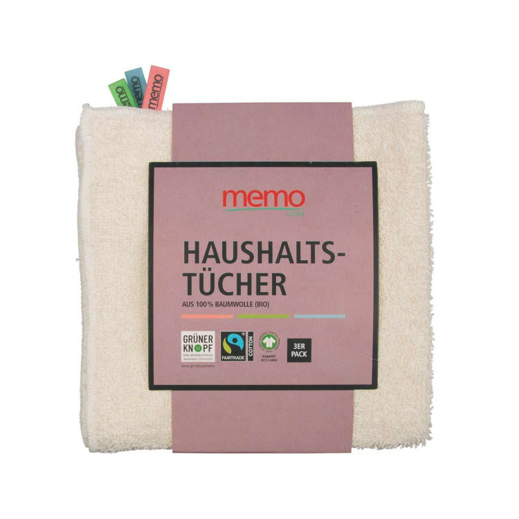 3er-Pack memo Haushaltsreinigungstuch mit Farbfähnchen