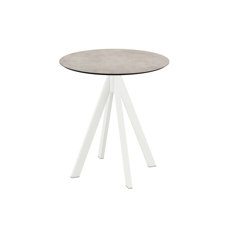 Terrassentisch Infinity Weiß Gestell + HPL rund