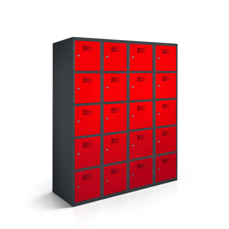 Fächerschrank 20 Fächer mit anthrazitgrauem Korpus