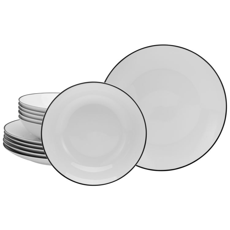 Luna Black Line - Tafelservice 12-tlg