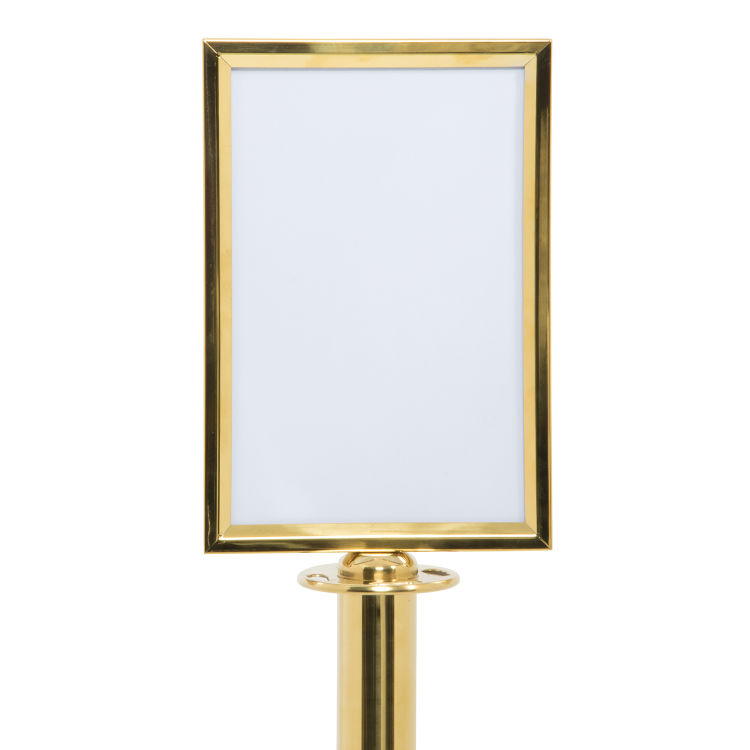 A4 Plakathalter für Classic Absperrständer - Gold - Montageset inklusive
