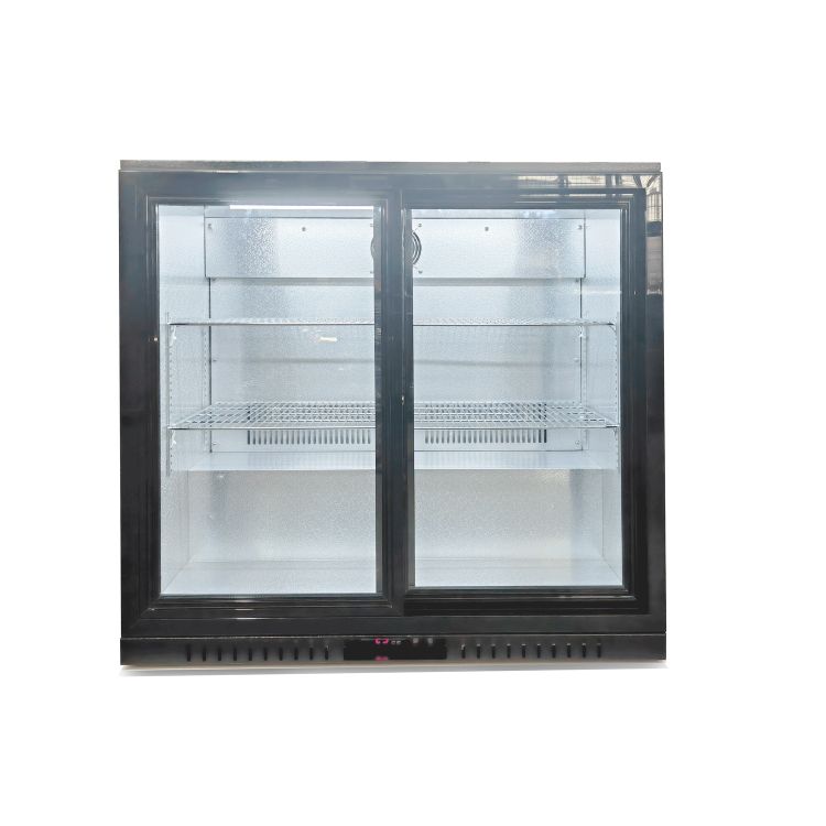 Bar Display Cooler, deux portes coulissantes, 900 x 530 x 835 mm (L x P x H), noir