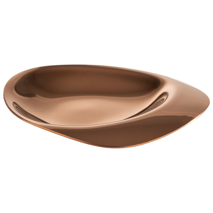 Teller, 4er Set -PEBBLES- 8,5 x 8 cm, H: 1 cm 18/10 Edelstahl, Gunmetal-Look PVD-beschichtet