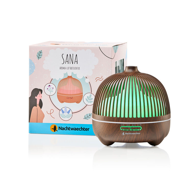 Sana - Top Aroma Diffusor mit Lichtwechsel - Holzdekor