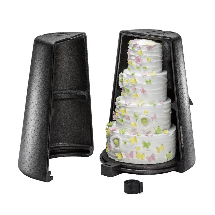EPP-Thermobox Etagen-Tortenständer, schwarz, für eine max. 5-stöckige Etagere mit max. Durchm. 46 cm und 72 cm Höhe