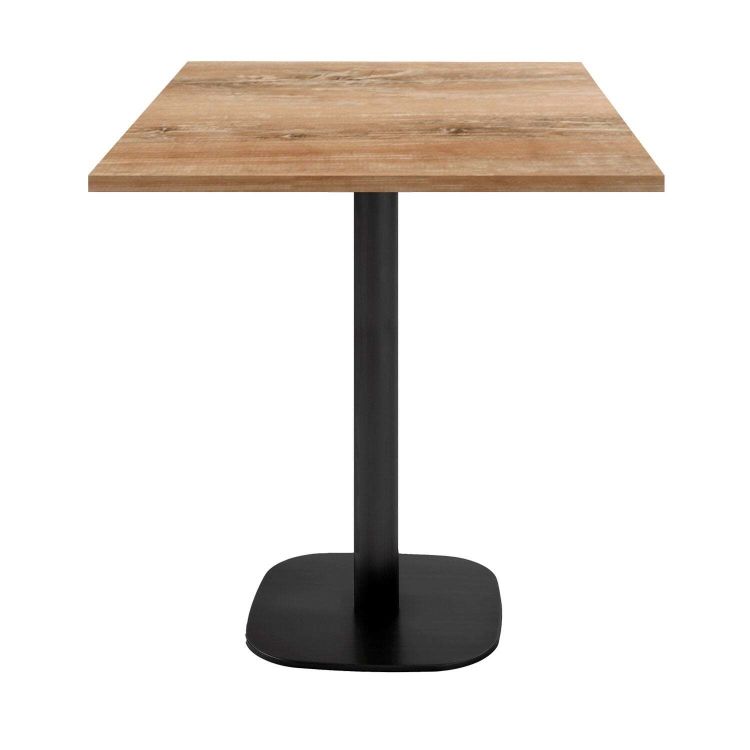 Tavolo alto snack Round quadrato (H90) - laminato pietra & legno