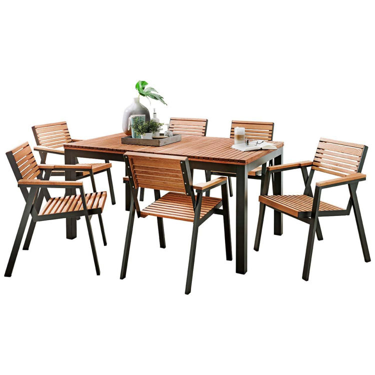 Gartenmöbel-Set 'Berrissimo', 7-teilig, 6 Sessel, 1 Tisch