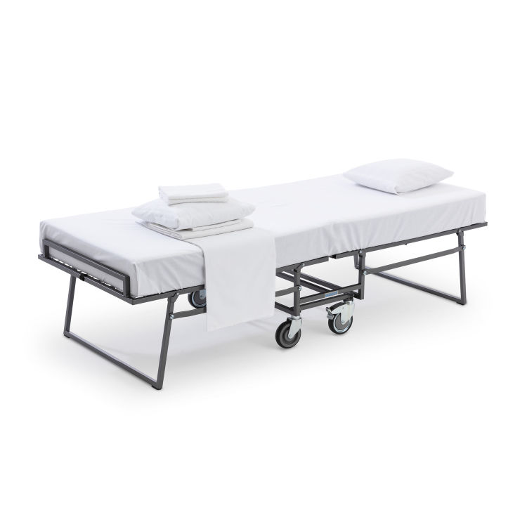 Zustellbett X-Bed Kunststoffpulverbeschichtet in Schwarzmetallic inkl. Matratze