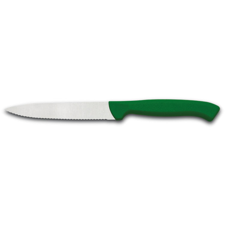 Couteau à légumes série Zippy, tranchant en scie, vert, 120 mm
