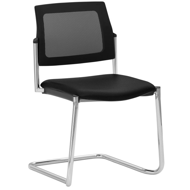 Stapel-/Konferenzstuhl 2519 (2 Stück Packung), Polyester-Stoff, Freischwinger-Gestell