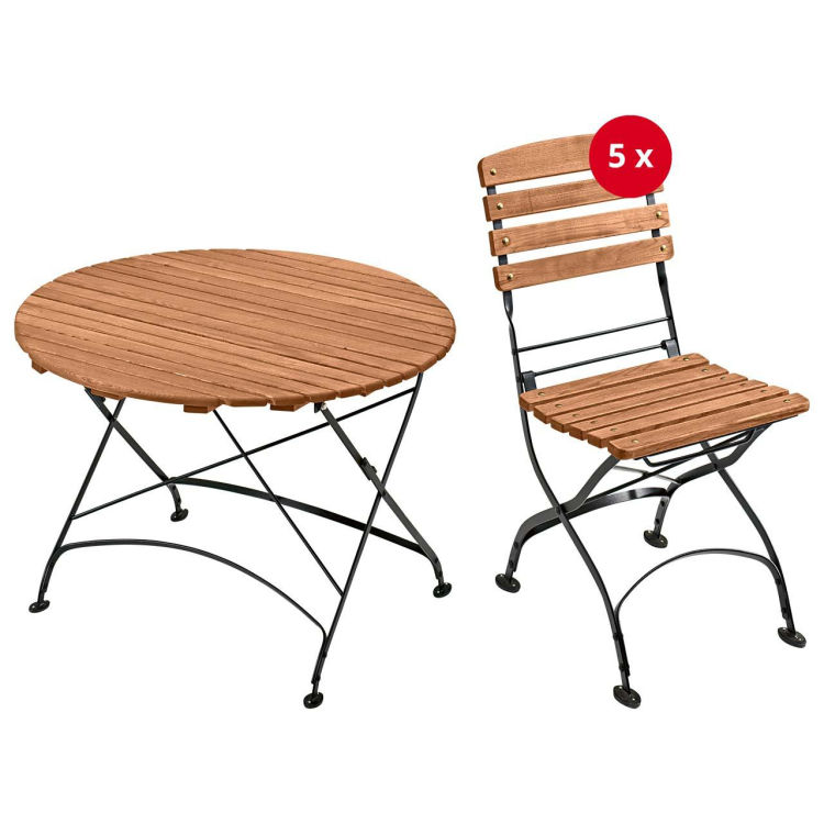 Gartenmöbel-Set 'Maja' 6-teilig, Tisch Ø 110 cm, 5 Stühle