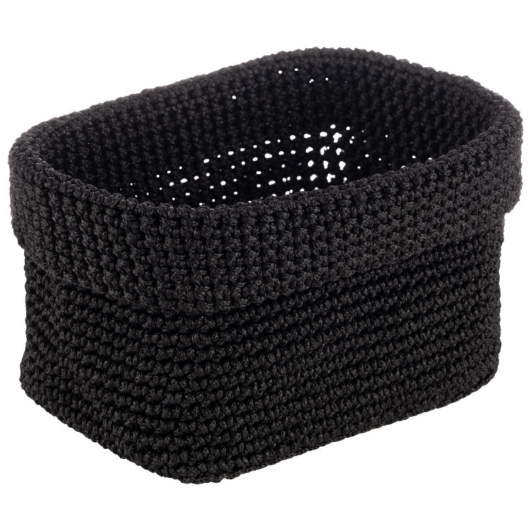 Häkelkorb 20 x 13,5 cm, H: 10 cm Polyester umgekrempelt kann die Höhe individuell gestaltet werden