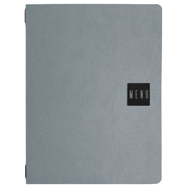 Stil casa, 12er-Set A4 Menükartenhalter, Polyurethan, 24,3xh. 31,6 cm, drei Innenumschläge, elastischer Umschlaghalter, hellblau (ice).