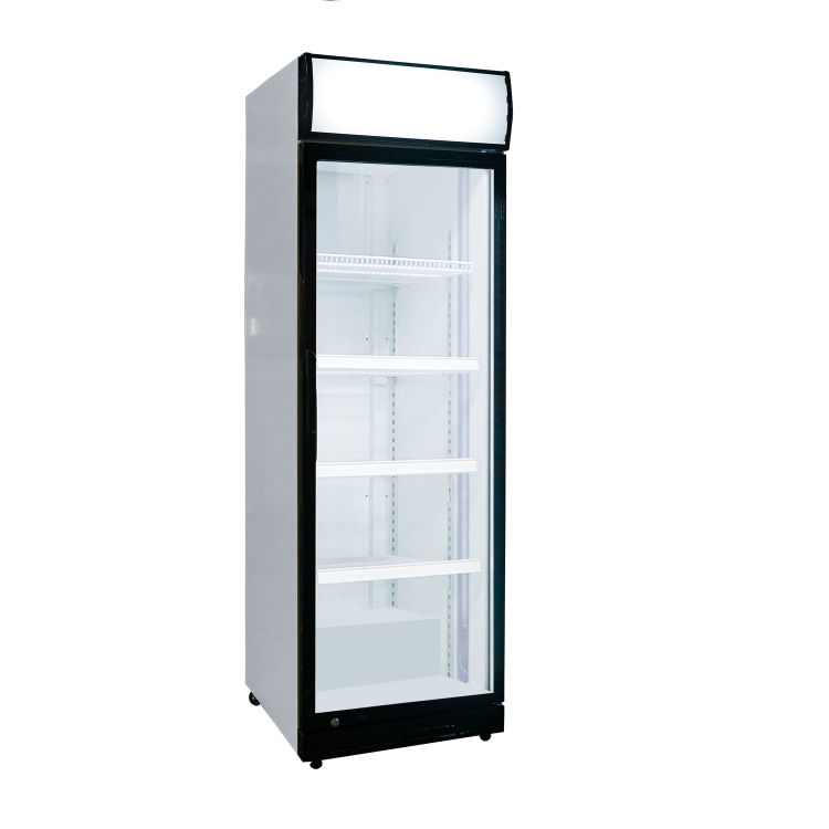 Glastür-Kühlschrank mit Werbedisplay, eine Flügeltür, 577x605x1978 (BxTxH)