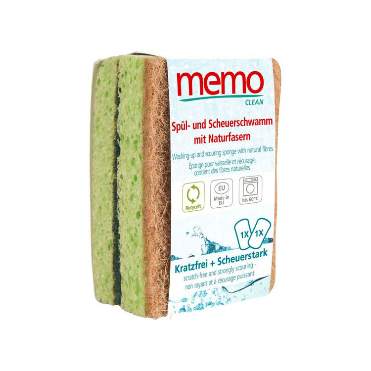 memo Spül- und Scheuerschwamm mit Naturfasern, 2 Stk.
