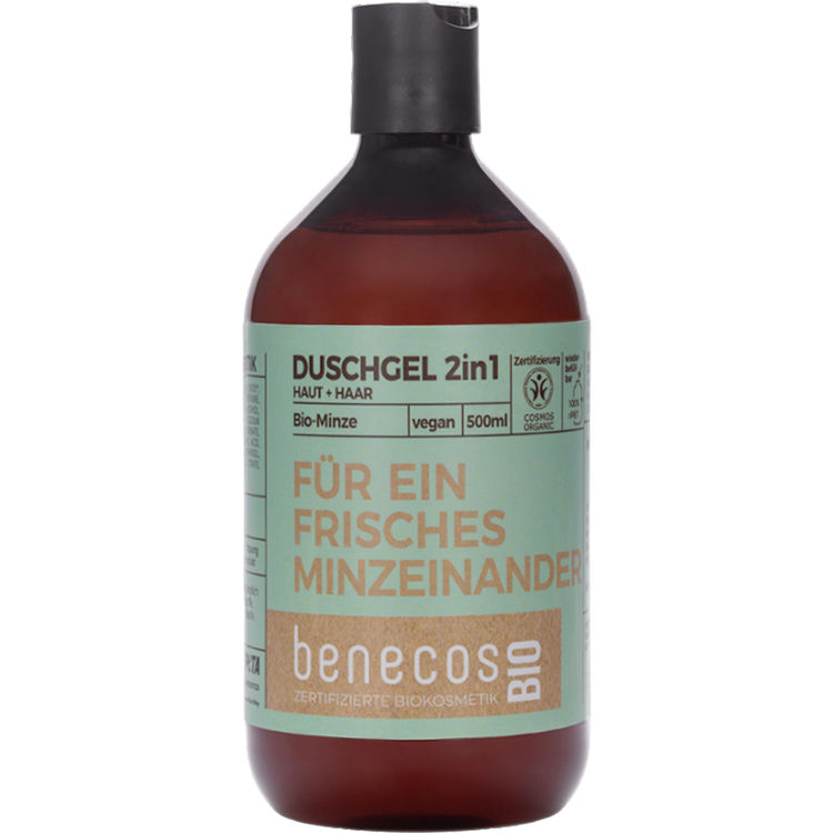 Bio-Duschgel 2-in-1 mit Bio-Minze, 500 ml