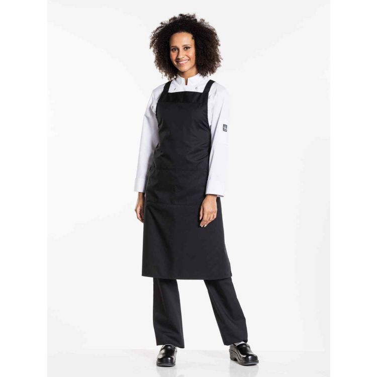 Latzschürze Cross Black W85100