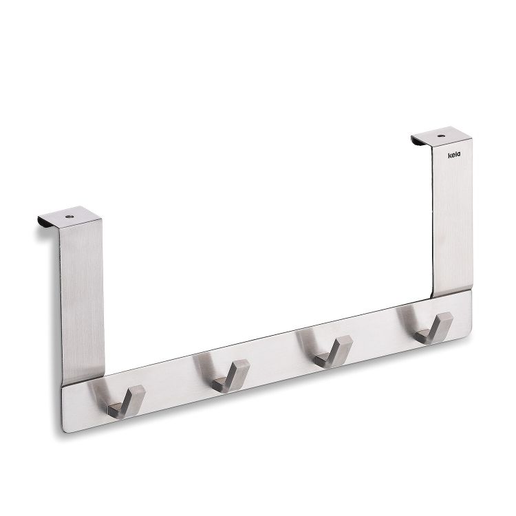Porte-serviette de porte en inox, 4 crochets