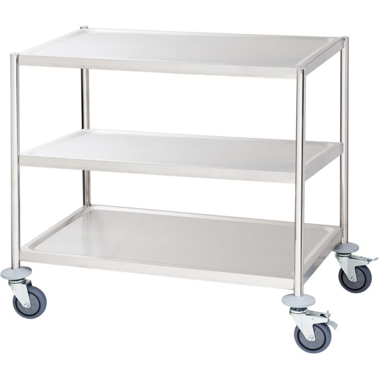 Chariot de service avec trois étagères de 800x500 mm