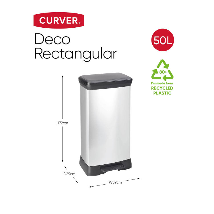 DECOBIN Abfalleimer mit Fußpedal metallic