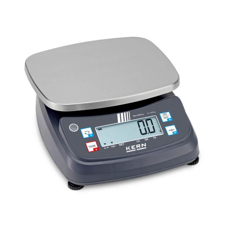 Tischwaage KERN FPE, Wägebereich 6kg, Ablesbarkeit 0,5g