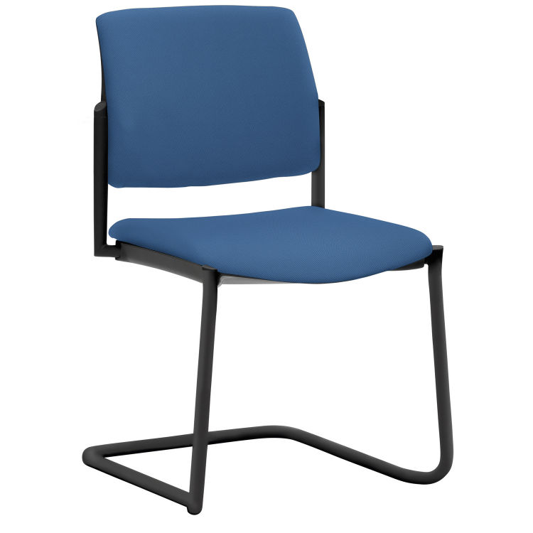 Stapel-/Konferenzstuhl 2518 (2 Stück Packung), Polyester-Stoff, Freischwinger-Gestell