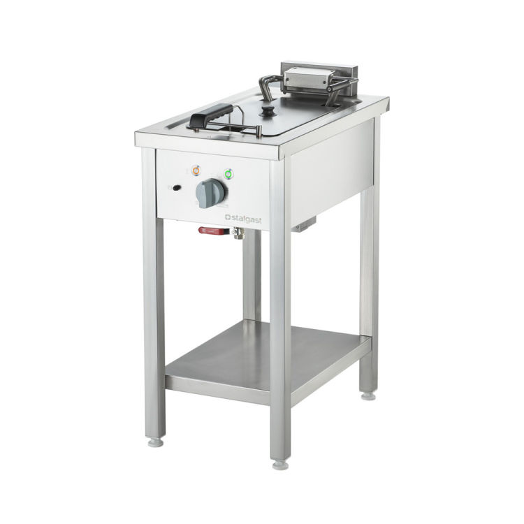 Friteuse électrique sur pied, soubassement ouvert, 400x700x850 mm, 10 L, 9 kW