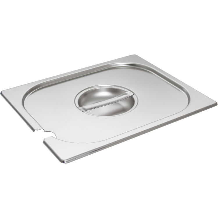Couvercle pour bac GN 1/2 en inox avec logement pour cuillère