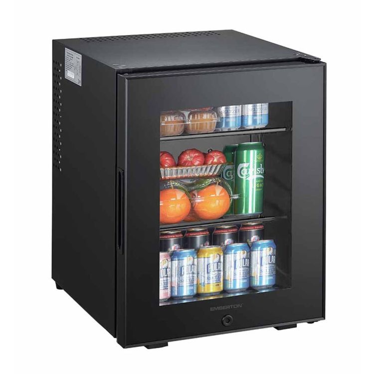 Redditch 40L Minibar-Kühlschrank, leise Thermoelektrisch (Glasfront) mit Ein-/Ausschalter, Schlüssel und Schloss
