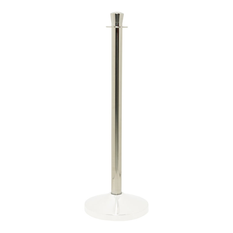 Classic Empfangspfosten Fuß - Chrom - Flacher Kopf - 90cm (Sockel RS-CL-CH-B2 nicht enthalten)