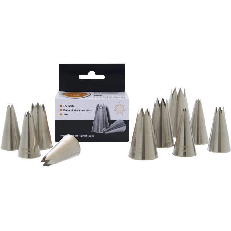 Sterntüllen-Set Edelstahl 10-teilig