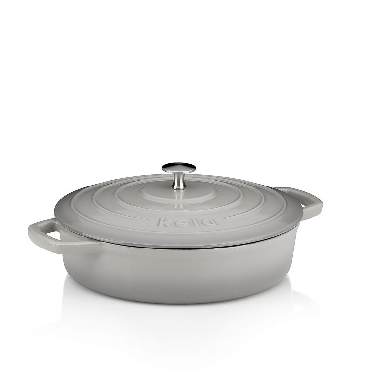 Bräter Calido Gusseisen hellgrau Rund 7,0cm 28,0cmØ 3,2l