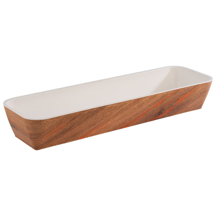 GN 2/4 Schale -CRAZY WOOD- 53 x 16,2 cm, H: 8 cm Melamin, Holzoptik 4 Liter