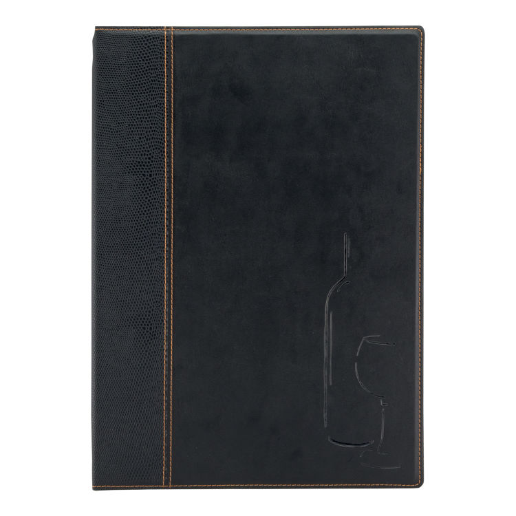 Porta-carta delle bevande A4 Trendy - Nero - Similpelle - 4 viste