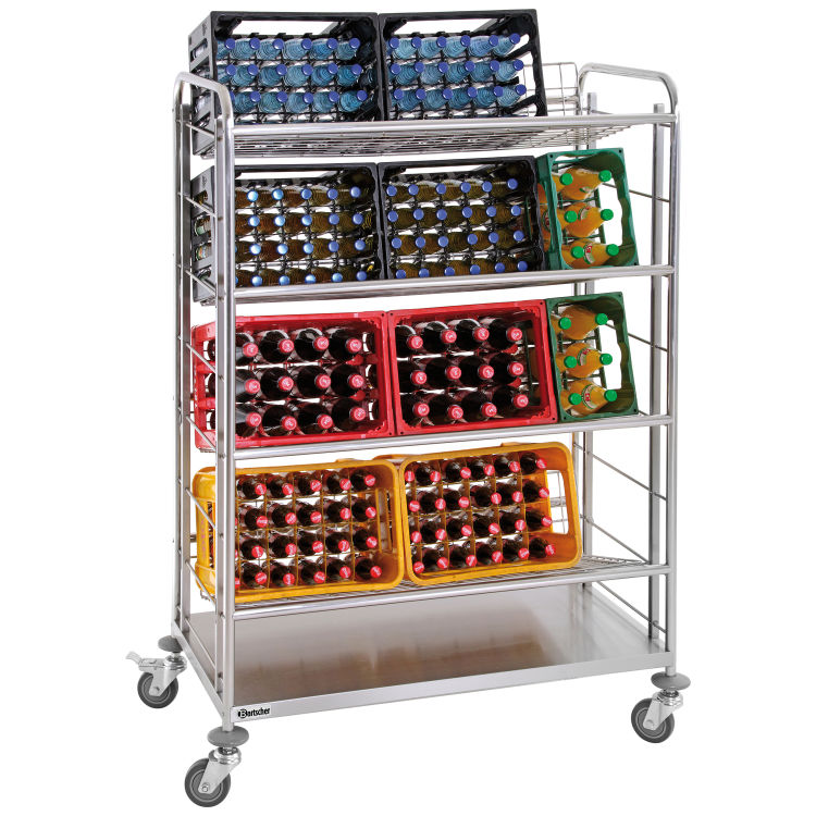 120 kg Getränkekisten-Transportwagen mit 4 Gitterbäden