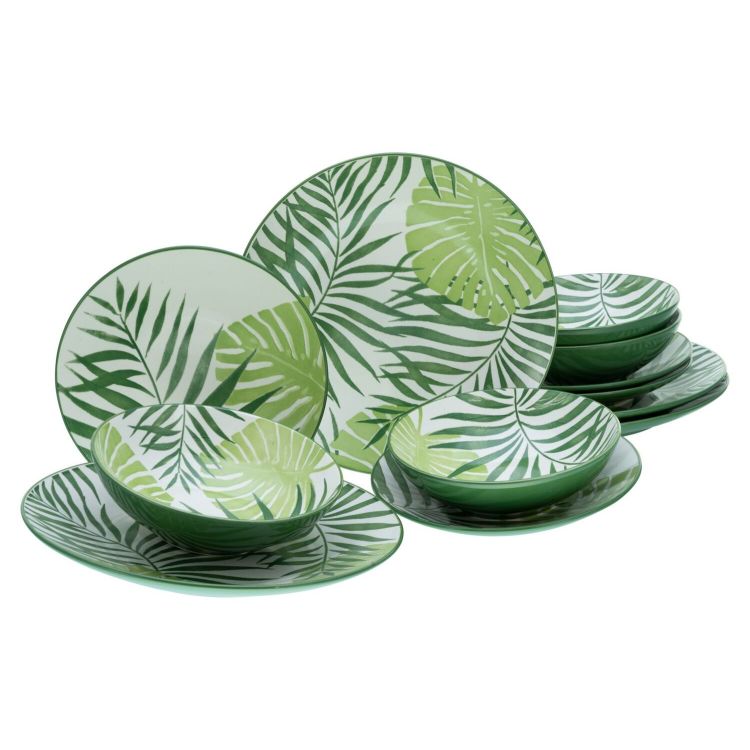 Tropicana nero - set di piatti 12 pezzi