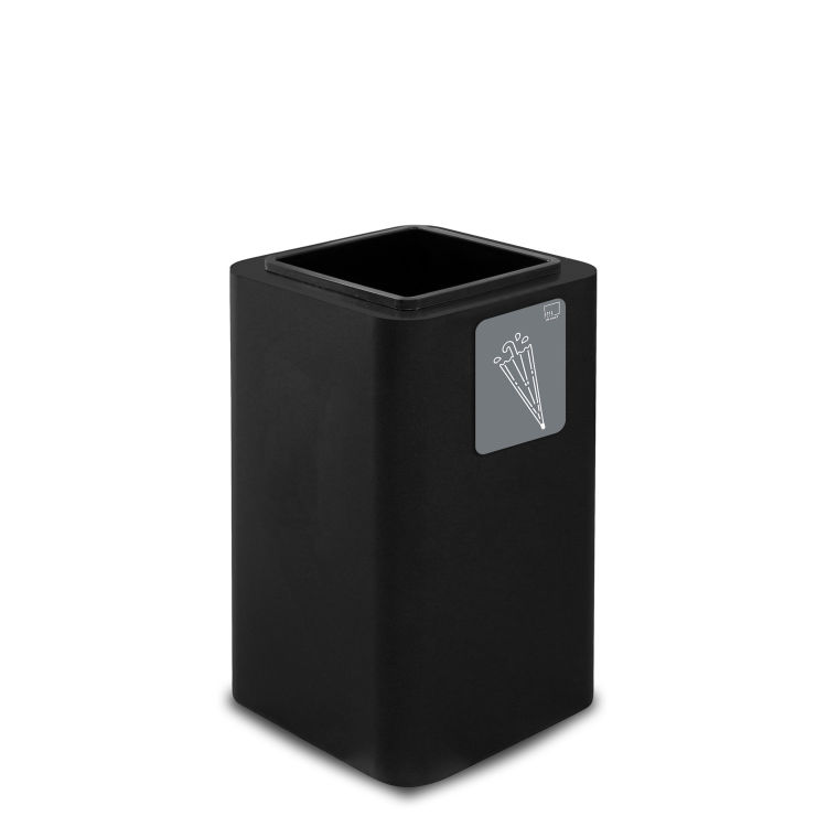 Stil Casa PURE Schirmständer, Stahl lackiert, 38x38xh. 65 cm, mit magnetischem Piktogramm, weiß.