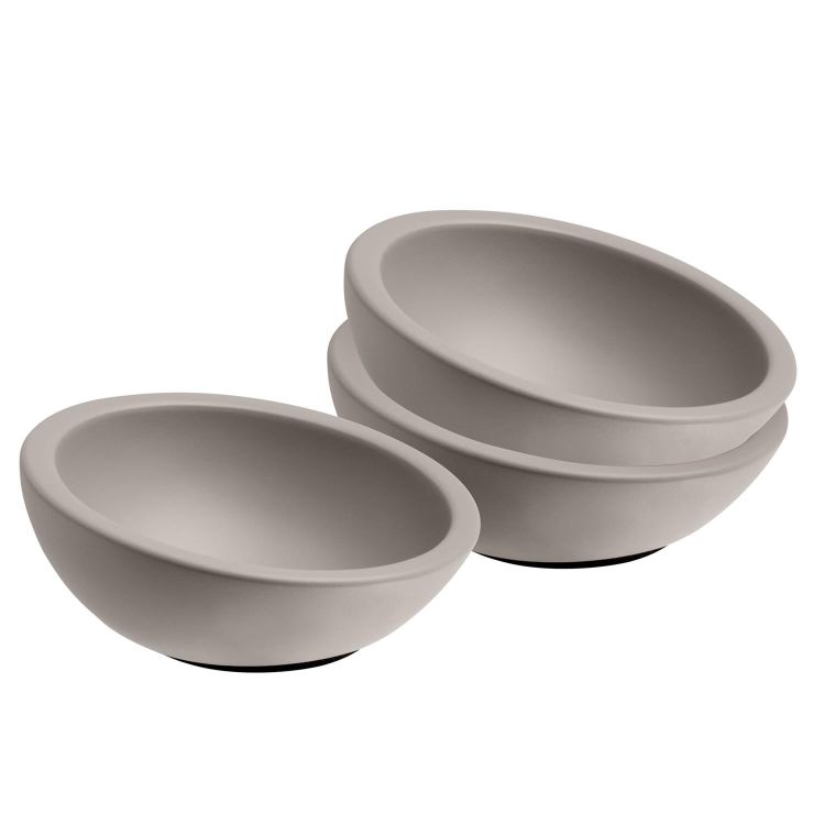 Schale, 3er Set -ELEMENT- Ø 10 cm, H: 4,5 cm Beton, 50 ml mit möbelschonender Unterseite