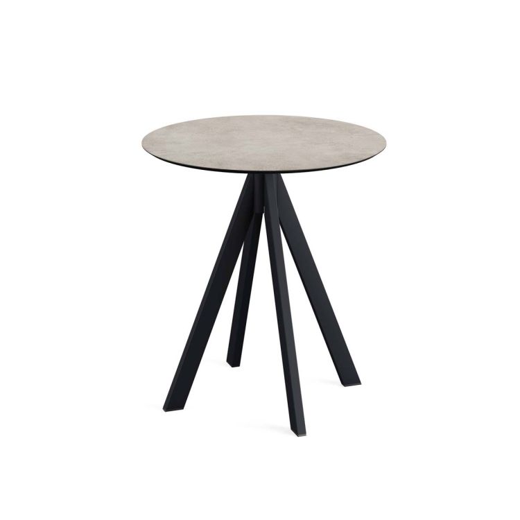 Terrassentisch Infinity Schwarz Gestell + HPL rund