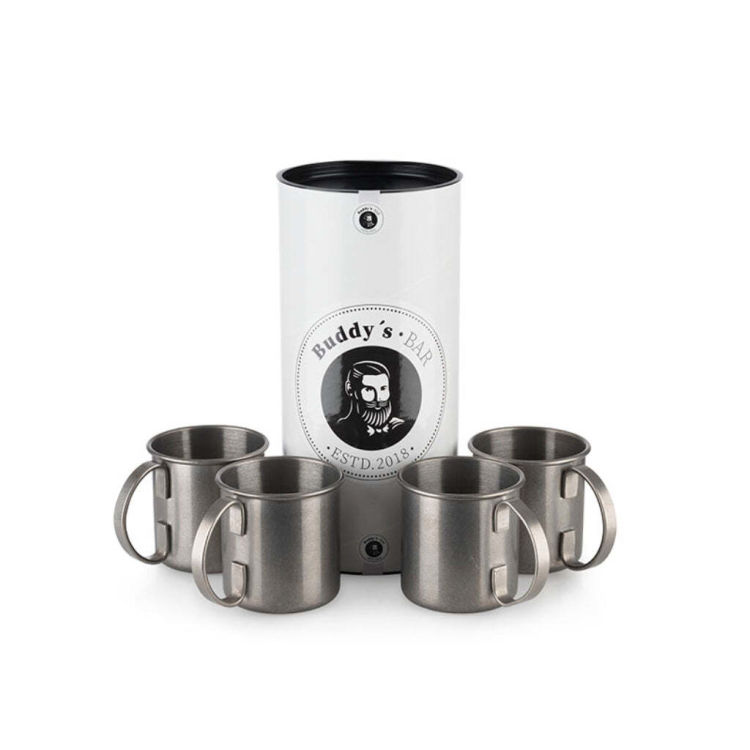 Beker -MOSCOW MULE-, set van 4, roestvrij staal