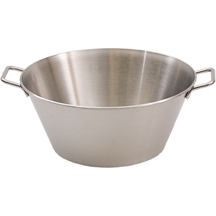 Bassine pâtissière en inox satiné avec poignées