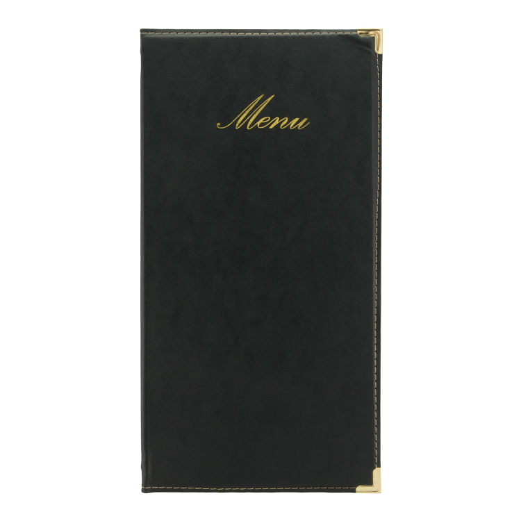 Speisekarte A45 Classic - Schwarz - Kunstleder - 4 Seiten